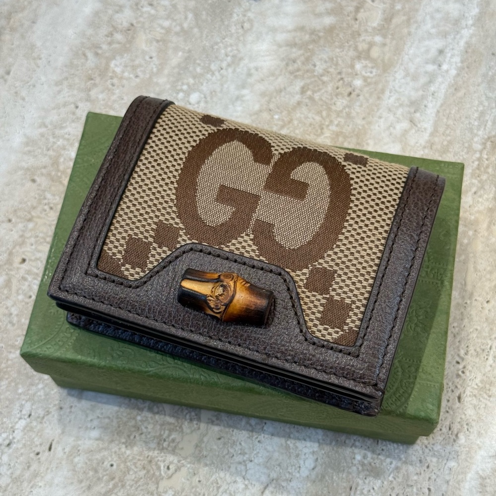 Gucci Diana Bamboo Jumbo GG Card Wallet